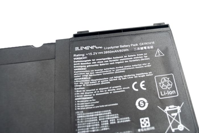 Батарея Elements PRO для Asus ZenBook G501JW G601JW N501JW N501L UX501JW UX501LW UX501VW 15.2V 3950mAh (C41N1416-4S1P-4000)