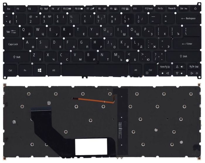 Клавіатура для ноутбука Acer Swift 3 SF314 з підсвічуванням (Light), Чорна, RU