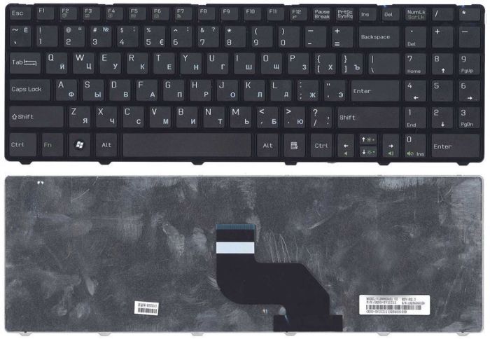 Клавіатура для ноутбука MSI (CR640, CX640) Чорна, (Чорна рамка), RU