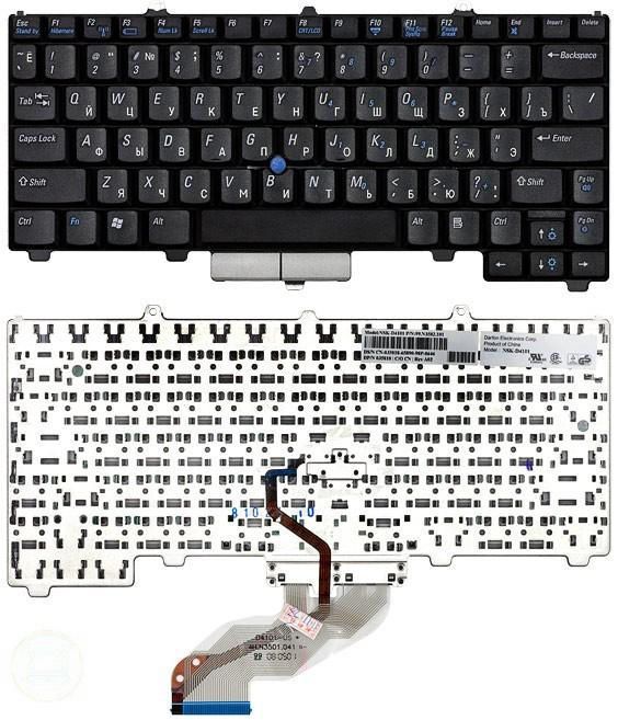 Клавіатура для ноутбука Dell Latitude (D410) із вказівником (Point Stick), Чорна, RU