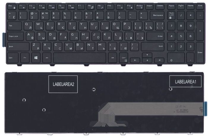 Клавіатура для ноутбука Dell Inspiron (15-5000, 5547, 5521) Black, (Black Frame), RU