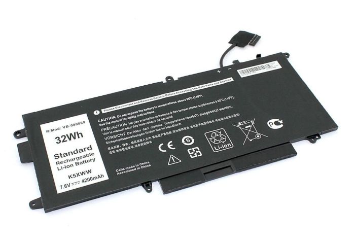 Аккумулятор для ноутбука Dell K5XWW Latitude 12 5289 7.6V Black 4200mAh OEM