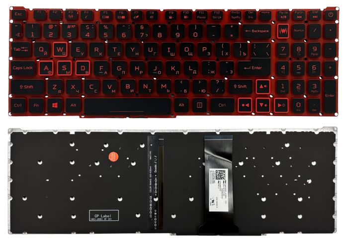 Клавіатура Acer Nitro 5 AN515-54 AN517-51 Nitro 7 AN715-51 чорна без рамки підсвітка Прямий Enter PWR Original PRC (PK132K11A00)