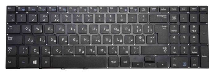 Клавіатура для ноутбука Samsung (370R4E, 370R5E, 370R4E-S01) Чорна, (Без рамки), RU
