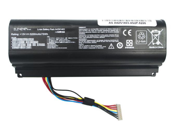 Батарея Elements MAX для Asus ROG G751J G751JM G751JL G751JT G751JY 15V 5200mAh (A42N1403-4S2P-5200)