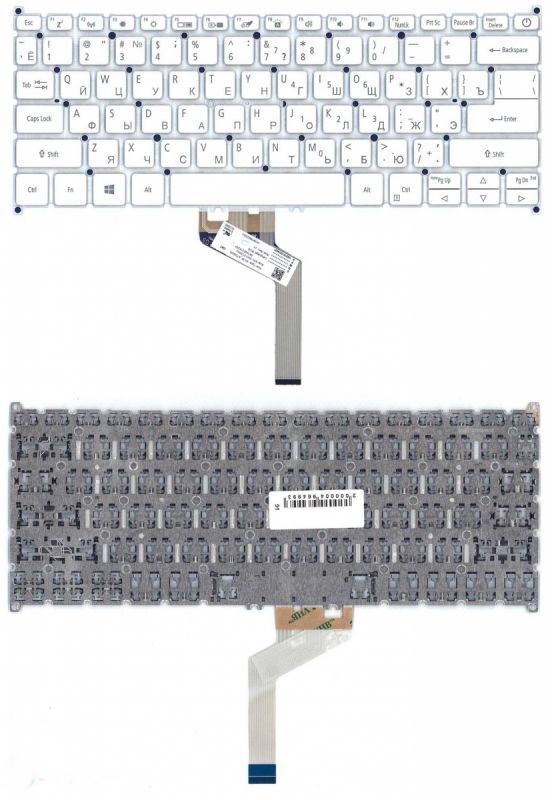 Клавіатура для ноутбука Acer Aspire Swift 7 SF713-51, Біла, (Без рамки), RU