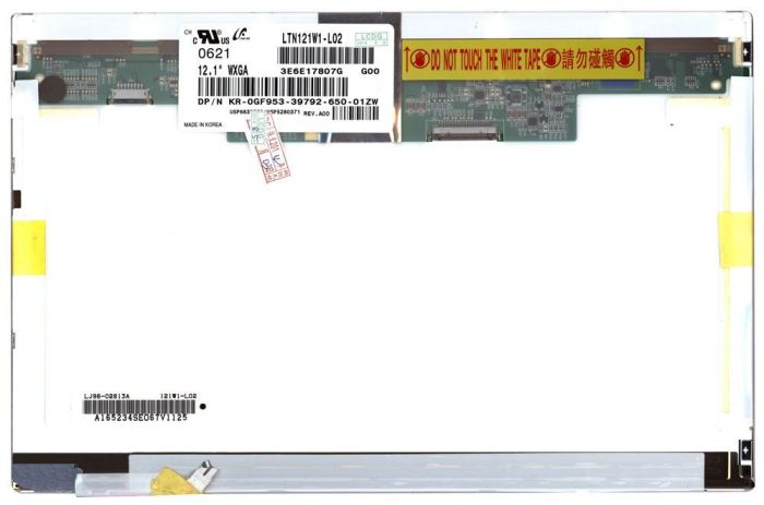 Матриця для ноутбука 12,1", Normal (стандарт), 20 pin (зверху направо), 1280x800, Лампова (1 CCFL), без кріплень, матова, Samsung, LTN121W1-L02