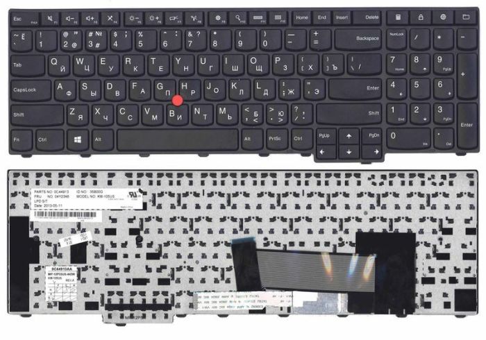 Клавіатура для ноутбука Lenovo ThinkPad Edge (E531) з вказівником (Point Stick) Чорна, Чорна рамка, RU