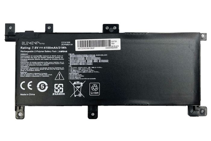 Батарея Elements PRO для Asus X556UA X556UB X556UF X556UJ X556UQ X556UR X556UV 7.4V 4650mAh 34Wh (C21N1509-2S1P-4700)