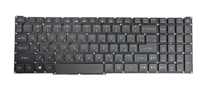 Клавіатура для ноутбука Acer PЧервонаator Helios 300 PH315-52 з підсвічуванням (Біла Light), Чорна, (Без рамки), RU