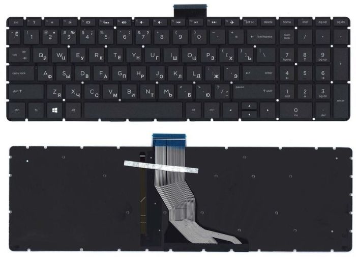 Клавіатура для ноутбука HP (15-BW 250 G6) Black с подсветкой (Light), (No Frame) UA