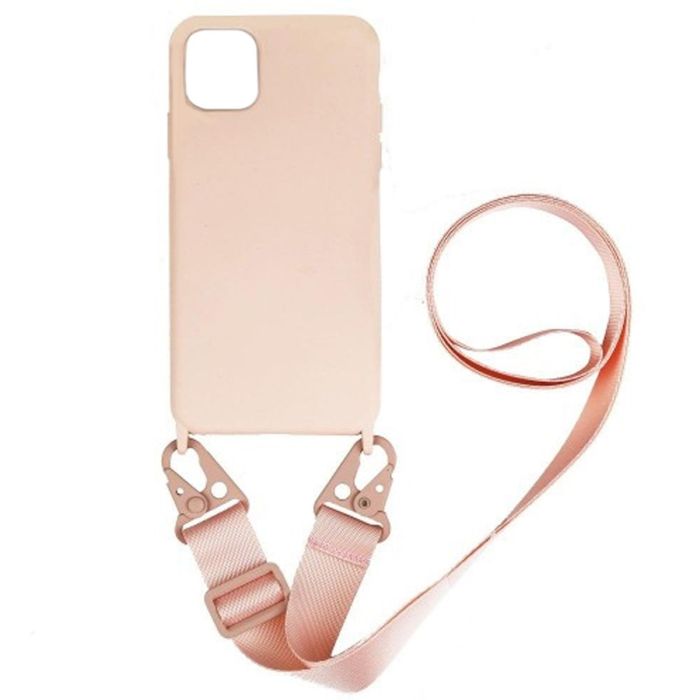 Чехол Strap Silicone Case iPhone 14 Plus Pink Sand