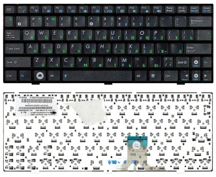 Клавіатура для ноутбука Asus EEE PC (1000H) Black, (Black Frame) RU