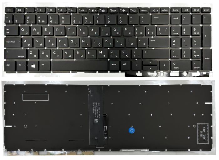 Клавіатура HP Probook 450 G8 455 G8 450 G9 455 G9 650 G8 чорна без рамки Прямий Enter підсвістка High Copy (20A5-FPC-X1)