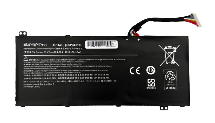 Батарея Elements MAX для Acer V15 Nitro VN7-571 VN7-571G VN7-591 VN7-591G VN7-791G VN7-791 11.4V 4600 mAh 51Wh (AC14A8L-3S1P-4600)