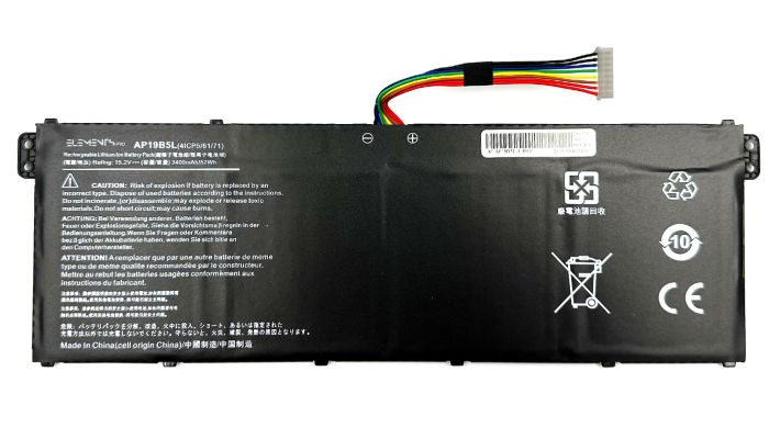 Батарея Elements PRO для Acer Aspire 5 A515-56 A515-55 A515-43 Vero AV15-51 Swift 3 SF314-42 TravelMate P2 P215-52 15.2V 3400mAh (AP19B5L-4S1P-3400)