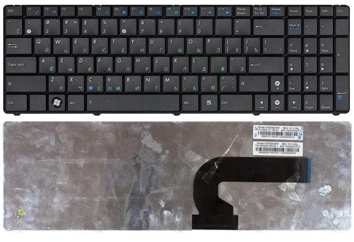 Клавіатура для ноутбука Asus N50, N51, N61, F90, N90, UL50, K52, A53, K53, U50 Чорна, RU
