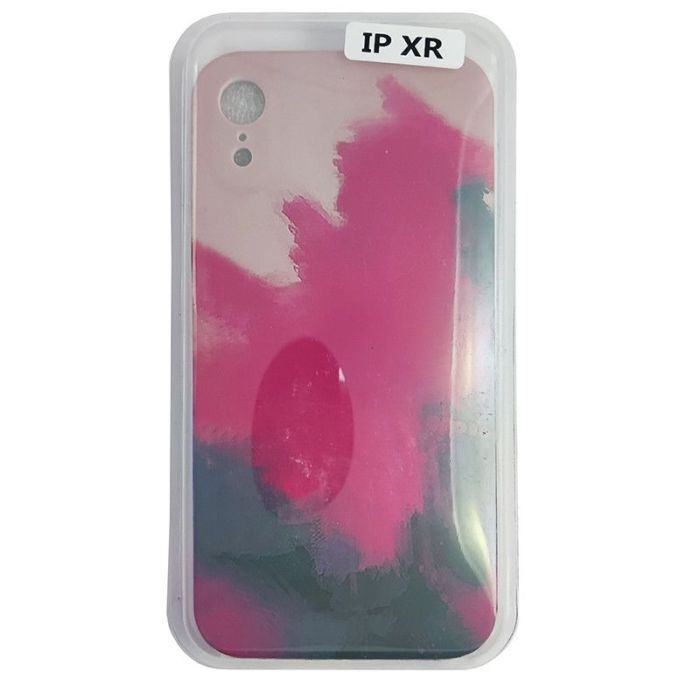 Чехол Silicone Water Print iPhone XR Mix Color Red