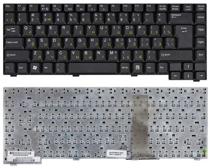 Клавіатура для ноутбука Fujitsu Amilo (D1840, D1845, A1630) Чорна, RU (вертикальний ентер)