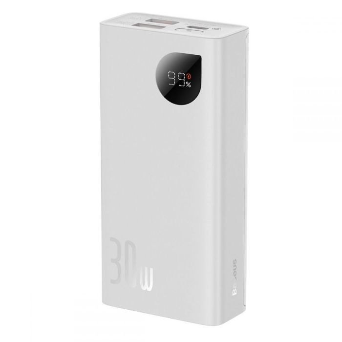 Універсальна Мобільна Батарея Power Bank Baseus Adaman 2 Digital Display Fast Charging 30W 10000 mAh (PPAD040002) Колір Бiлий, 02