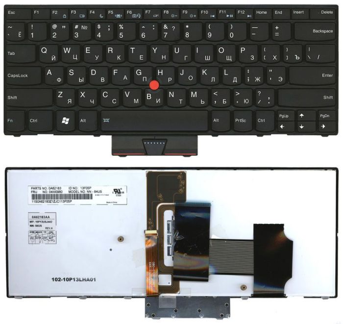 Клавіатура для ноутбука Lenovo ThinkPad (X1) с подсветкой (Light), з вказівником (Point Stick) Black, Black Frame, RU