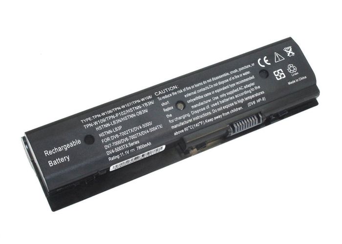 Усиленный аккумулятор для ноутбука HP Compaq HSTNN-LB3N DV6-7000, DV6-8000 11.1V Black 7800mAh OEM