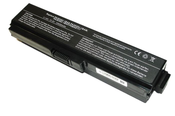 Усилений акумулятор для ноутбука Toshiba PA3636U-1BRL Satellite U400 10.8V Black 10400mAh OEM
