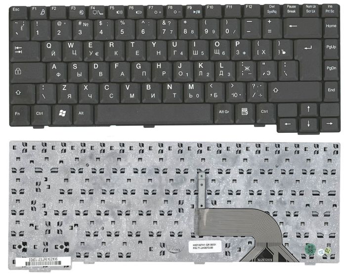 Клавіатура для ноутбука Fujitsu Amilo (M6450, M6450G) Black, RU (вертикальний ентер)