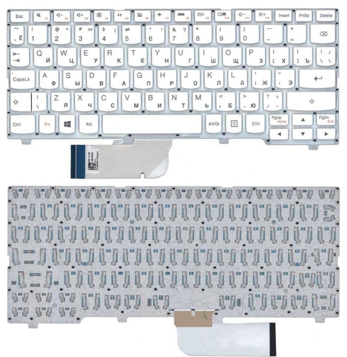 Клавіатура для ноутбука Lenovo IdeaPad (100S-11IBY) White (No Frame), RU