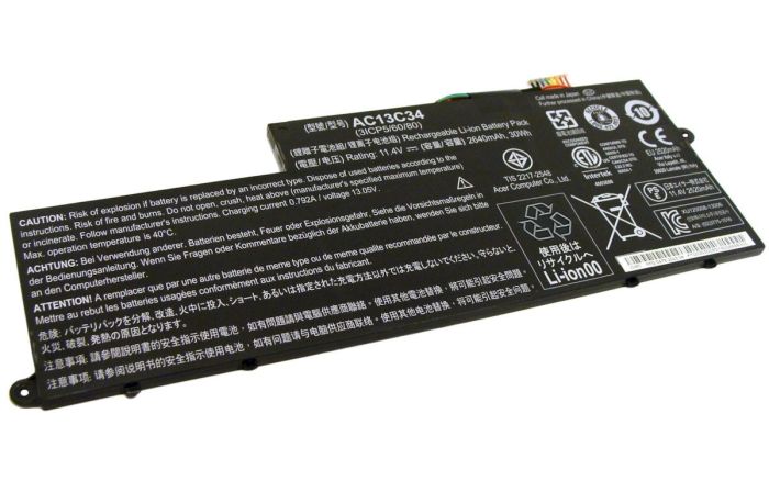 Акумулятор для ноутбука Acer AC13C34 Aspire E3-112 11.4V Black 2200mAh OEM