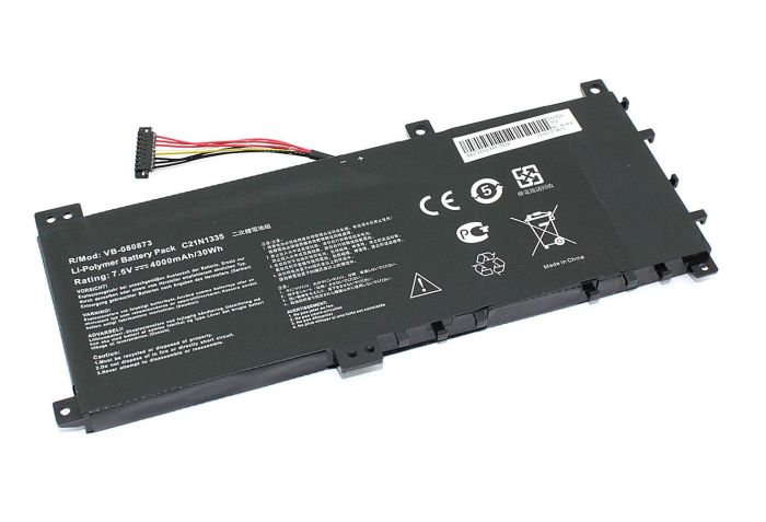 Акумулятор для ноутбука Asus C21N1335 VivoBook S451 7.5V Чорний 4000mAh OEM