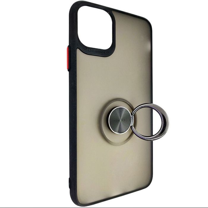 Чохол Totu Copy Ring Case iPhone 11 Pro Max Чорний+Червоний