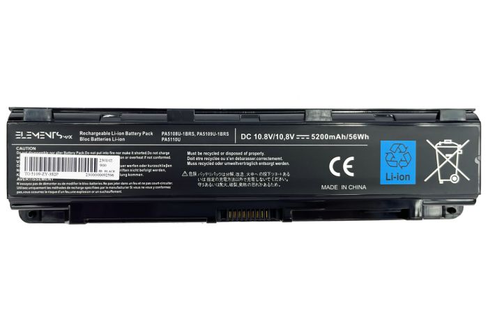 Батарея Elements MAX для Toshiba Satellite C40 C45 C50 C55 C70 C75 C805 C840 10.8V 5200mAh (PA5109-3S2P-5200)