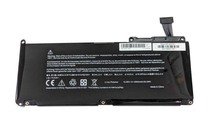 Аккумулятор для ноутбука Apple A1331 MacBook 13" 10.95V Black 5400mAh OEM