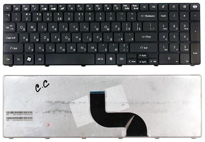 Клавіатура для ноутбука Acer Packard Bell (TM81, TM82, TM86, TM87, TM89, TM94) Чорна,