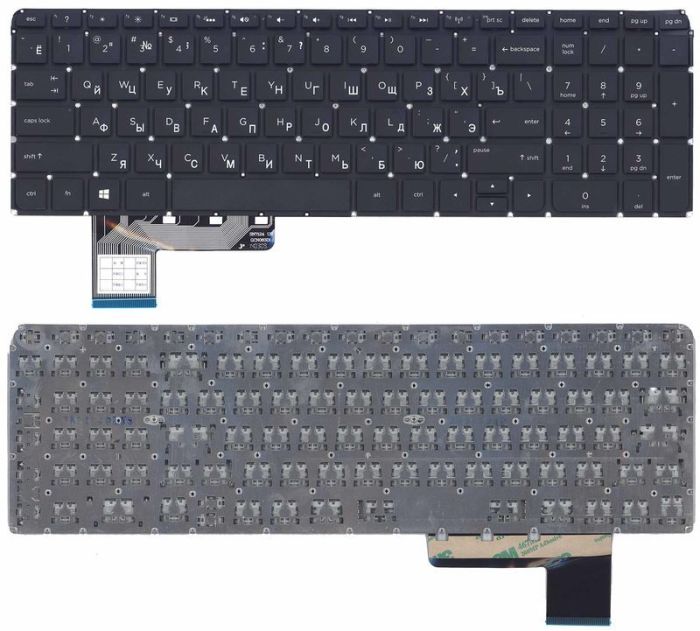 Клавіатура для ноутбука HP Pavilion (m6-k088) з підсвічуванням (Light), Чорна, (Без рамки) UA