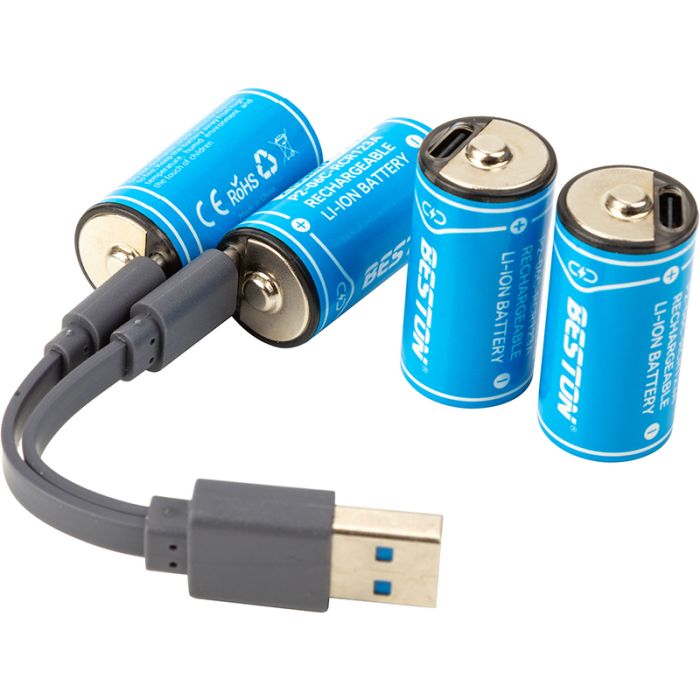 Акумулятор Beston USB Type-C RCR123A 3.7V, 600mAh, Li-Ion, 4 шт