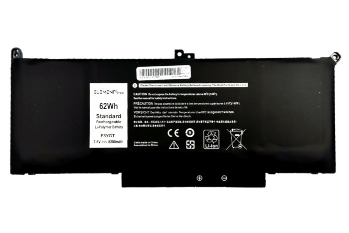 Батарея Elements MAX для Dell Latitude 7280 7290 7380 7390 7480 7490 7.6V 8200mah 62Wh (F3YGT-2S2P-8200)