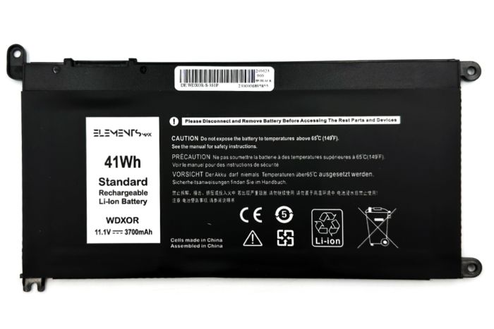 Батарея Elements PRO для Dell Inspiron 15 5568, 13 5368, 13 5378 11.4V 3700mAh (WDXOR-3S1P-3700)