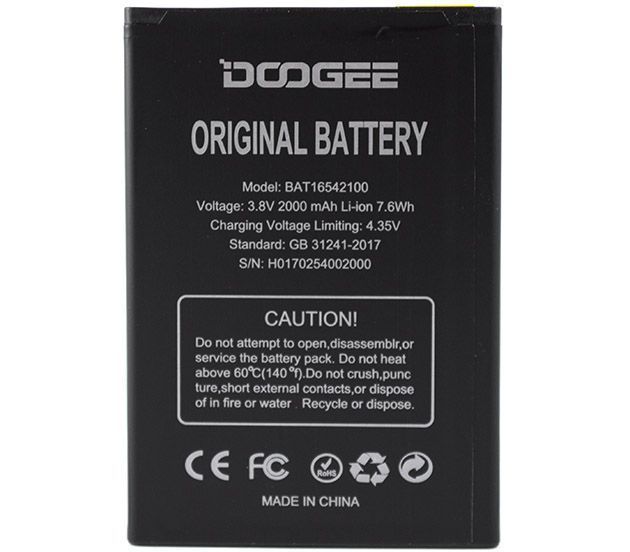 Акумулятор для Doogee BAT16542100 для X9 Mini (2000mAh) Original PRC