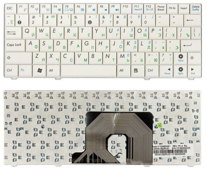 Клавіатура для ноутбука Asus EEE PC (90HA, 900SD, T91) Біла, RU