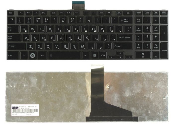 Клавіатура для ноутбука Toshiba Satellite (C850, C850D, C855, C855D, C870, C875, L855, L850D, L855, L855D, L950, L955)