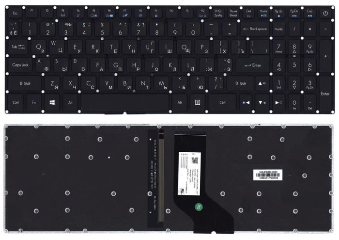 Клавіатура для ноутбука Acer Predator Helios 300 G3-571 з підсвічуванням (Light), Black, RU