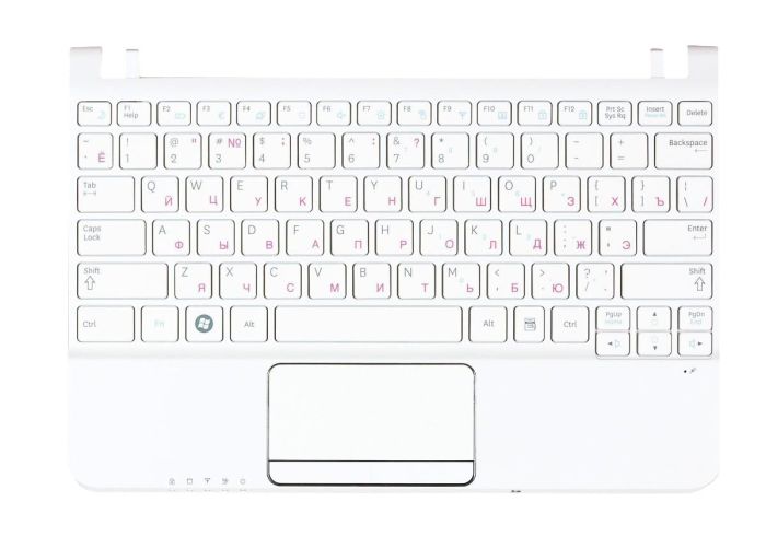 Клавіатура для ноутбука Samsung (N210) Біла, (Біла TopCase), RU