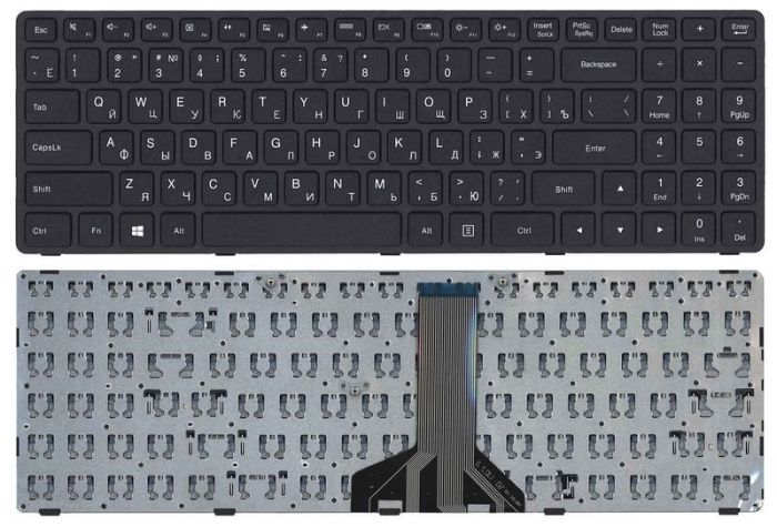 Клавіатура для ноутбука Lenovo IdeaPad (300-15, 100-15IBD) Black, (No Frame), RU