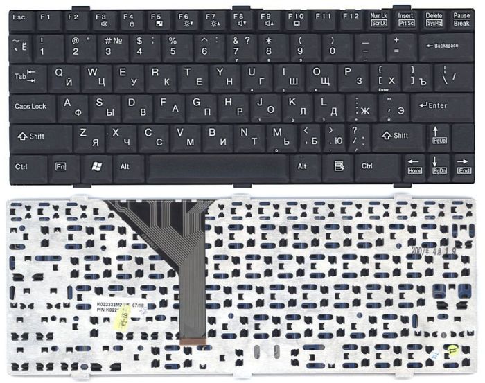 Клавіатура для ноутбука Fujitsu LifeBook (P7010) Чорна, RU