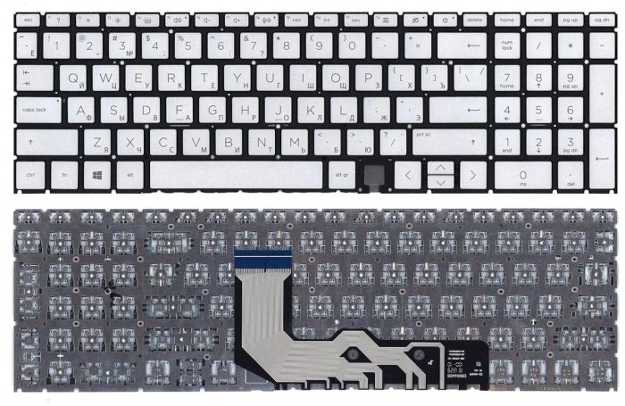 Клавиатура для ноутбука HP Envy (15-ED, 17-CG) Silver, с подсветкой (Light), RU