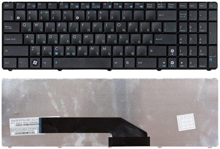 Клавіатура для ноутбука Asus (K50, K60, K70) Чорна, RU