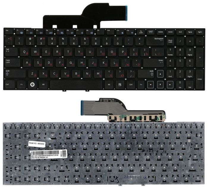 Клавіатура для ноутбука Samsung (300E5A, 300V5A, 305V5A, 305E5) Black, (No Frame), RU