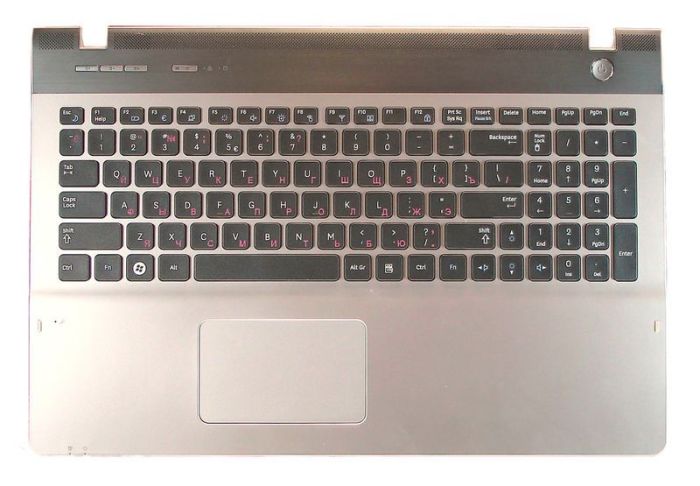 Клавіатура для ноутбука Samsung (QX530) Чорна, (Срібло TopCase), RU